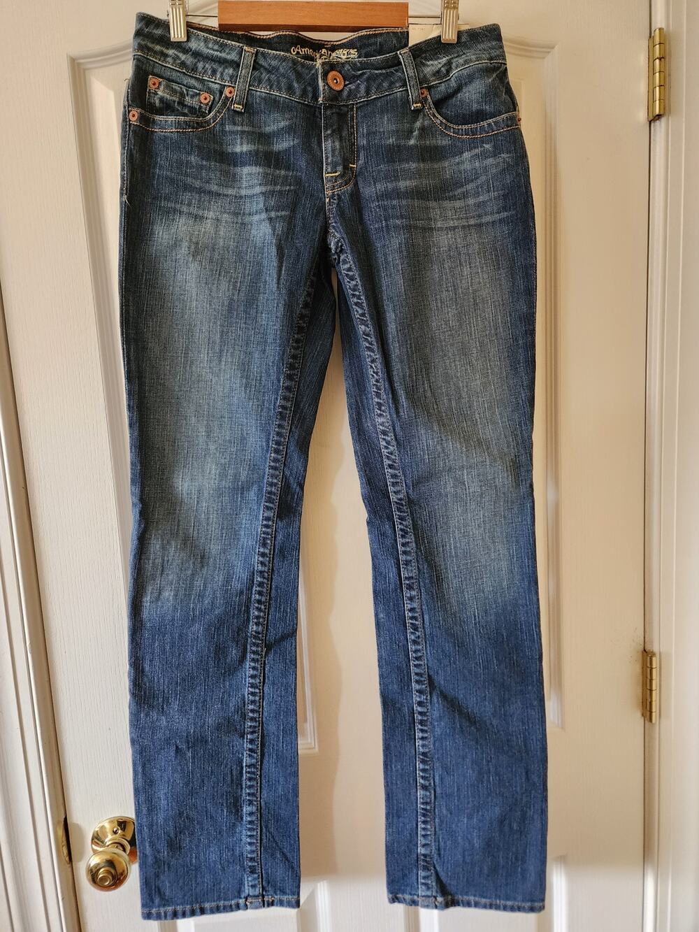 NWT Vintage Y2K American Eagle Straight 77 Jeans Size 8 Super Low Rise Vtg Denim